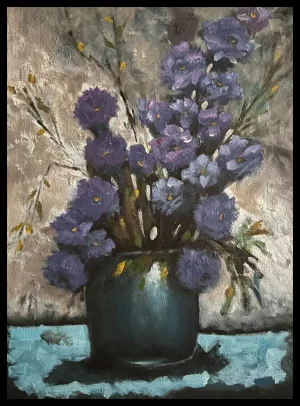 Purple Flowers in a Vase