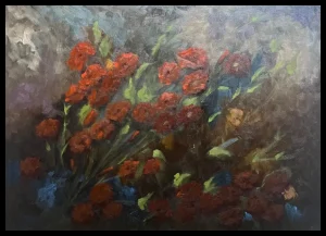 Abstract Red Flowers