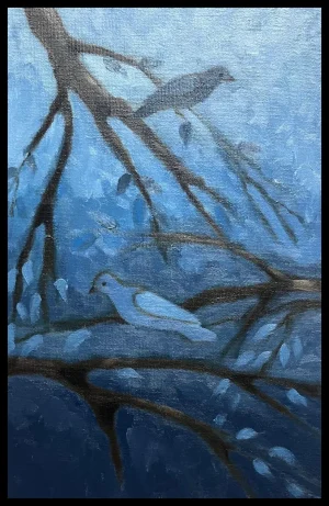 Birds on a Blue Background