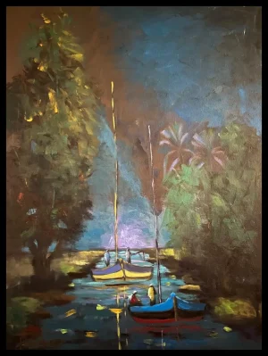 Nile Boats and Palm Trees